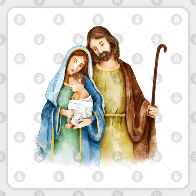 Nativity Jesus Family Sticker by Mako Design 